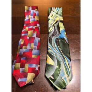 3 J. Garcia Silk Ties: Another Butterfly, Urban Cat Ghost, Malachichite Valley